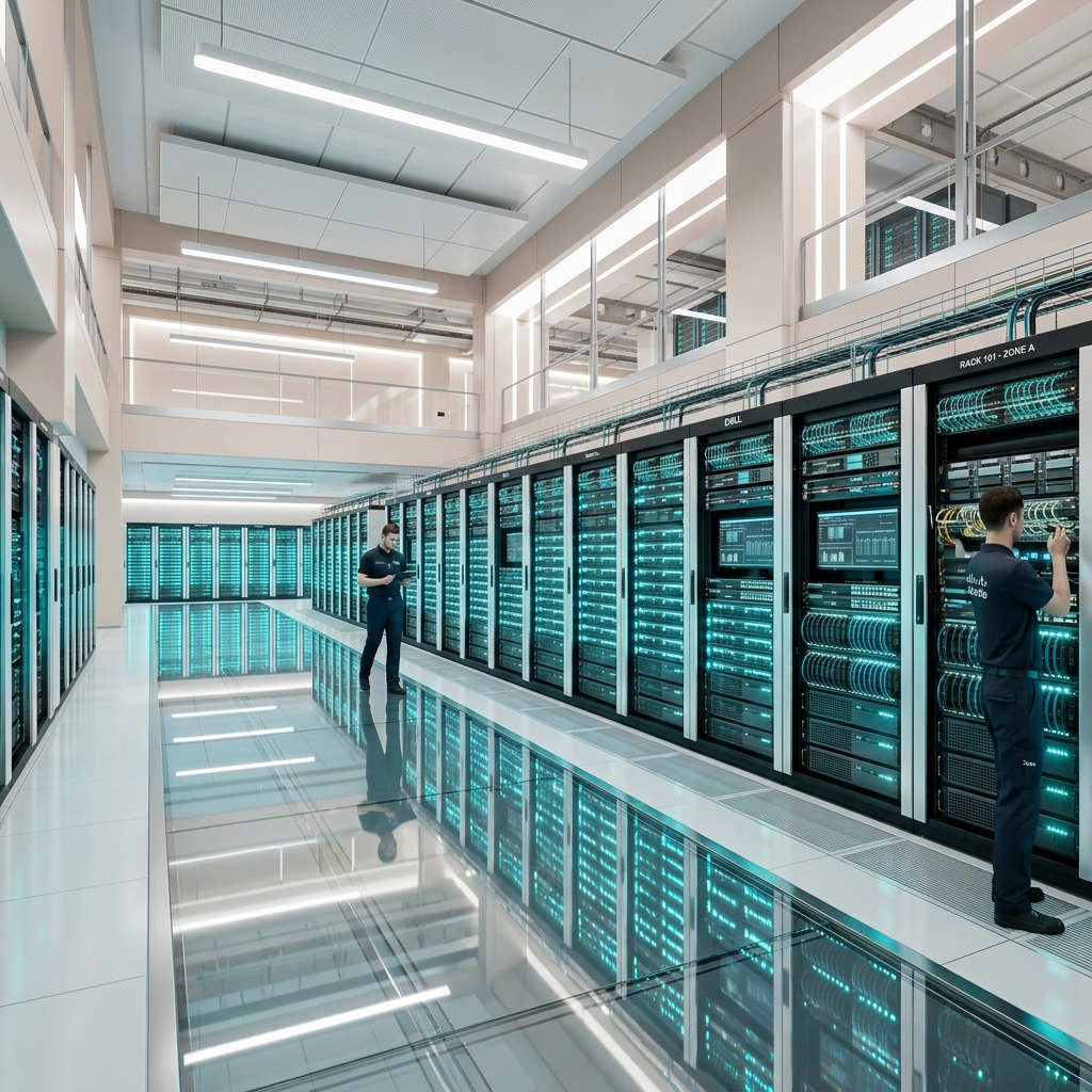 Bright Modern Data Center Server Room